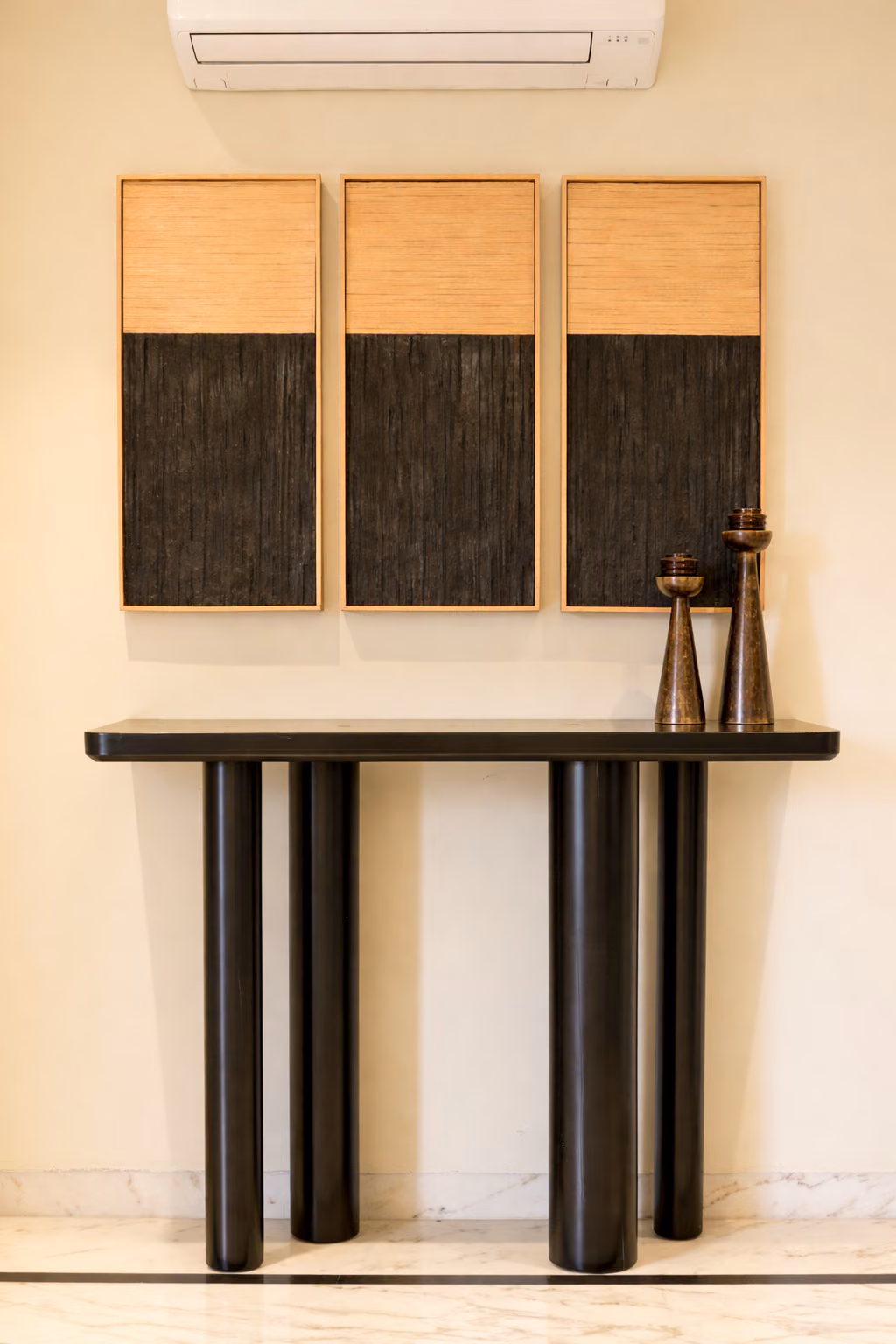 Bespoke console and wall panelling detail