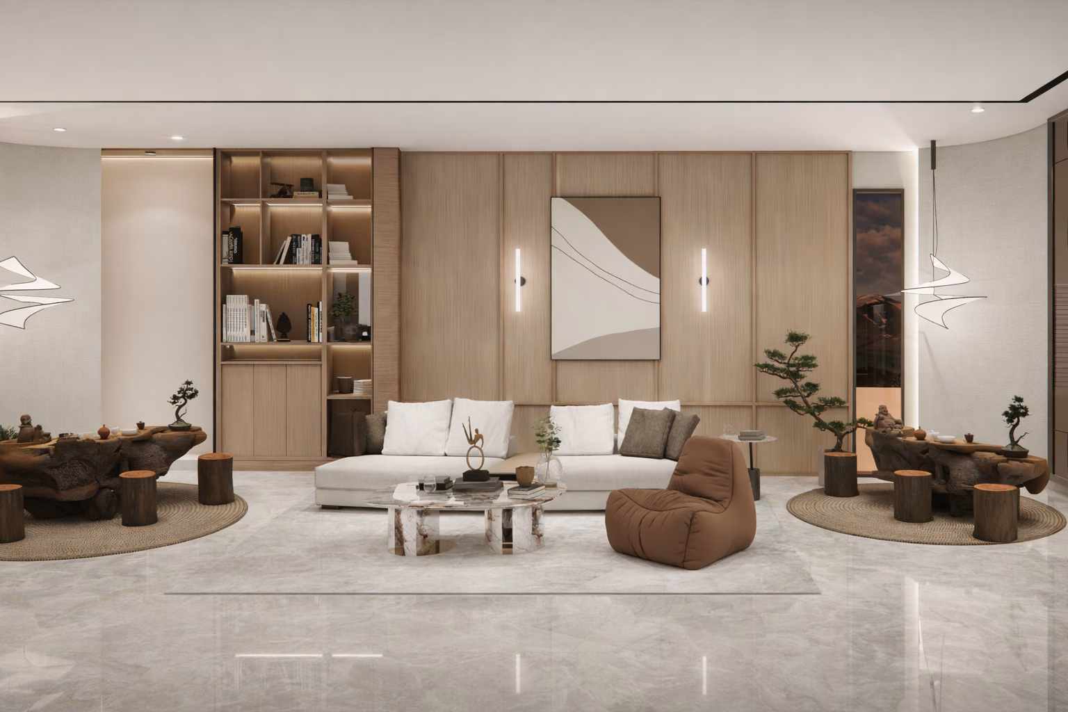 Contemporary living room in a villa