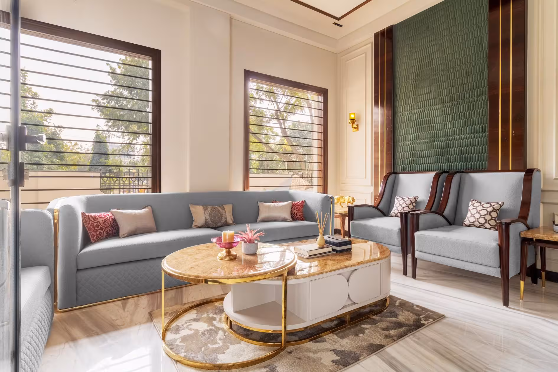 Contemporary living room interior in a Dubai villa